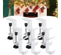 Beforehatched Garland Hanger, Before Hatched Mantel Hangers, Garland and Stocking Mantel Holders, Adjustable 2 in 1 Garland Hooks Clips to Hang Garland on Mantle (White, 6 Pcs)