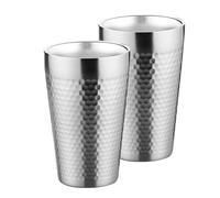 BEFOY Pint Cup - 16oz Double Layer Cup Wall Stainless Steel Unbreakable Hot & Cold Drinking Cups for Home & Outdoor (Silver, 2 Count (Pack of 1))