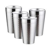 BEFOY Pint Cup - 16oz Double Layer Cup Wall Stainless Steel Unbreakable Hot & Cold Drinking Cups for Home & Outdoor (4PCS, 4 Count (Pack of 1))