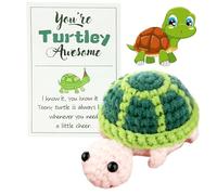 Befrenetic 2 Pcs Positive Gifts, Emotional Support Gift, Cute and Charming Turtle Toy, Mini Crochet Sea Turtle With Positive Affirmations Cards for Inspirational Novelty Gifts