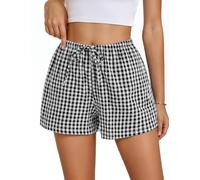 Beftwo Women Boxer Shorts with Pockets Comfy Breathable Drawstring Short Cotton Pajama Lounge Trendy Beach Casual