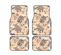 Befuddled Possums Flowers 4 Pieces Car Floor Mats Car Carpets Full Sets Universal Fit for SUV, Vans, Sedans, Trucks All Weather Protection Auto Foot Carpet