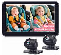 Befumly Baby Car Camera for 2-Kids: 7” Split-Screen Display with HD 1080P Dual Backseat Cameras - Night Vision, Loop Recording, 360° Rotation, Easy Installion for Twins & Siblings