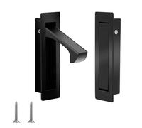 Befun 2PCS Flush Mount Door Pull, 304 Stainless Steel Pocket Door Handle Brushed Flush Mount Pocket Door Hardware Pocket Door Edge Pull for Closet Pocket,Black
