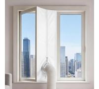 Befun 300cm/118Inch AC Window Seal, Portable Universal Air Con Window Kit | Air Exchange Guards with Zip and Hook Tape for Mobile Air Conditioner Unit and Tumble Dryer