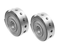 Befun Galvanised Steel Band Metal Straps with Holes 3/4 Inch×10FT 2 Rolls | Alternating Pre-drilled Holes Metal Strip, Fixing Strap Builders, Fence Brackets Fixing Banding Ties, Pipe Support