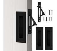 Befun Pocket Door Hardware Set - 2 Recessed Flush Finger Pulls & 1 Edge Pull, Made of 304 Stainless Steel, Screws Included, Pocket Door Handle Flush Mount