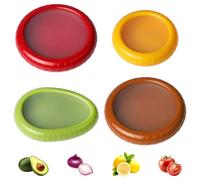 Befurglor 4PCS Fridge Pods, Fridge Storage Containers for Fruits and Vegetables, Anti-oxidation Box, Silicone Storage Containers for Avocado, Garlic, Onions, Lemons