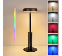 Befurglor Rechargeable Table Lamp Built-in Battery, Cordless Bedside Lamp Battery Operated, Dimmable 3 CCT & RGB 7 Color, Touch Desk Lamp for Bedroom, Living Room, Dining Room, Restaurant
