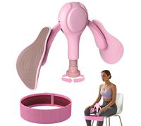 Befurglor Thigh Trainer, Inner Thigh and Pelvic Floor Exerciser Strengthener for Women with Fabric Band, 40lb/18kg Adjustable Thigh Exerciser for Yoga, Weight Loss, Glutes Arms and Core(Pink)