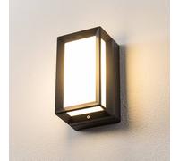 BEGA outdoor wall light 22733 E27, graphite, cast aluminium, glass