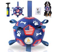 BEGA PET 7.3 in Dog Toys Soccer Ball with Straps - Interactive Dog Toy Puppy for Indoor Outdoor Tug of War Durable Pet Water Toy Soccer Herding Balls with Handle Yard for Large Dogs Gift for Birthday