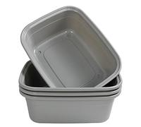 Begale 14 L Plastic Rectangular Washing Up Bowl, 4 Pack Kitchen Washing Up Basin, Grey