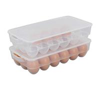 Begale 2-Pack Clear Plastic Egg Storage Container, Egg Holder Case For Refrigerator