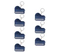 Begchy Metallic Blue 7 Piece Mini Handheld Keyboard with Electronic Keychain, Can Play Small Piano