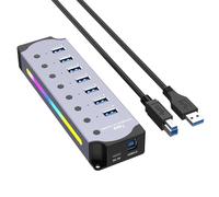 Begchy Multifunctional RGB USB 3.0 Hub with 5Gbps Fast Transfer Splitter BC 1.2 Charging Protocol Computer Expansion Dock