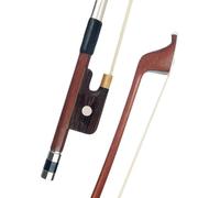 Begginner Violin Bow 1/4 Size Brazilwood Upright Double Bass Bow White Hair Round Stick