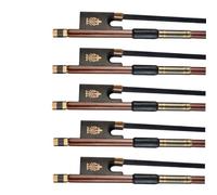 Begginner Violin Bow 5pcs/1set 4/4 Violin Bow Round Stick EbonyPattern Inlay Golden Wire And Black Silk Winding Advanced Bow