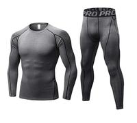 BEGIANT Mens Thermal Underwear Set Long Johns for Men Long Sleeve Skins Base Layer Compression Top and Bottoms Winter Warm Compression Suit for Workout Skiing Running Grey