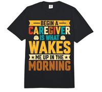 Begin a Caregiver is What Wakes Me Up - Funny Nurse Nursing Comfort Colors Adult Heavyweight T-Shirt