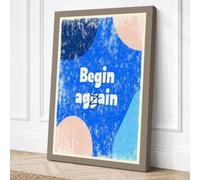 Begin Again Minimalist Canvas Wall Art Print 30x20 Inch