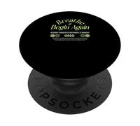 Begin Again - Urban Typography Streetwear PopSockets Adhesive PopGrip