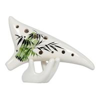 Beginner 12-hole Alto C-tuned Ocarina Professional Hand-painted Tail-up National Musical Instrument(Style 1)