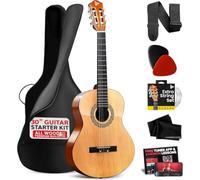Beginner 30” Classical Acoustic Guitar - 1/4 Junior Size 6 String Linden Wood Guitar w/Gig Bag, Tuner, Nylon Strings, Picks, Strap, For Beginners, Adults
