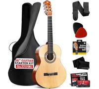 Beginner 36” Classical Acoustic Guitar - 3/4 Junior Size 6 String Linden Wood Guitar w/Gig Bag, Tuner, Nylon Strings, Picks, Strap, For Beginners, Adults