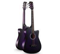 Beginner Acoustic Guitar Kit, Cutaway Wood Acustica Guitarra Elementary Tutorial Of Folk Guitar Instrument Gig Bag and Other Accessories(Purple,41 in)