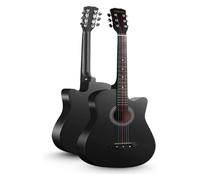 Beginner Acoustic Guitar Kit, Cutaway Wood Acustica Guitarra Elementary Tutorial Of Folk Guitar Instrument Gig Bag And Other Accessories(E,41 inches)