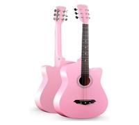 Beginner Acoustic Guitar Kit, Cutaway Wood Acustica Guitarra Elementary Tutorial Of Folk Guitar Instrument Gig Bag And Other Accessories(A,38 inches)