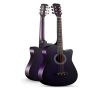Beginner Acoustic Guitar Kit, Cutaway Wood Acustica Guitarra Elementary Tutorial Of Folk Guitar Instrument Gig Bag And Other Accessories(F,38 inches)