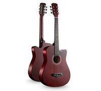 Beginner Acoustic Guitar Kit, Cutaway Wood Acustica Guitarra Elementary Tutorial Of Folk Guitar Instrument Gig Bag and Other Accessories(Natural,41 in)