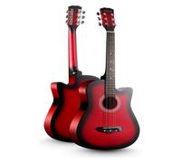 Beginner Acoustic Guitar Kit, Cutaway Wood Acustica Guitarra Elementary Tutorial Of Folk Guitar Instrument Gig Bag And Other Accessories(C,38 inches)
