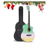 Beginner Acoustic Guitar Package, 2-Color Sunburst Cutaway Guitar Basic Starter Kit W/Gig Bag, Strings, Strap, Tuner, Pitch Pipe, Picks Suitable For Christmas Gifts(Light green,41 inches)
