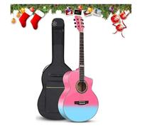 Beginner Acoustic Guitar Package, 2-Color Sunburst Cutaway Guitar Basic Starter Kit W/Gig Bag, Strings, Strap, Tuner, Pitch Pipe, Picks Suitable For Christmas Gifts(Powder blue,40 inches)