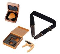 Beginner Acoustic Guitar Package Set, Basic Starter Kit, Pick, Strap, Guitar Capo, Mini Guitar Pick Box Storage Holder Organizer