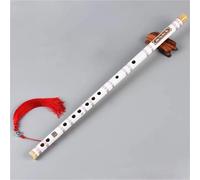 Beginner bamboo flute Traditional Bamboo Flute Single Section Instrument E/F/G Tune Open Hole Beginner Adult Bamboo Flute Instrument(White F)