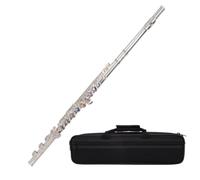 Beginner C Flute 16/17 Hole C Key Open And Closed Hole Dual-purpose Silver-plated Flute Instrument White Copper Silver-plated Beginner(B17)