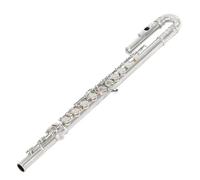Beginner C Flute 16 Open Closed Hole Silver Plated C Key E Key Curved Tube/Double Beginner Configuration(Closed hole)