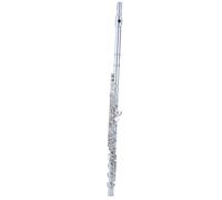 Beginner C Flute 17-hole Open-hole Flute Instrument White Copper E Key C Key With E Key Silver-plated For Graded Performance(A)