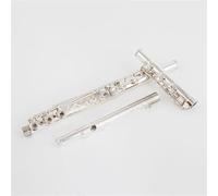 Beginner C Flute Flute 16 17 Closed Hole Open Hole Flute Sterling Silver Musical Instrument Professional Performance(B)