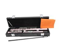 Beginner C Flute Flute 16 Closed Open Holes C Key Professional Transverse Flute Woodwinds Instrument Beginners Leather Box Sets(606 Pink)