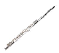 Beginner C Flute Flute Instrument 16/17 Open And Closed Hole Silver-plated C Key E-key Curved Beginner Professional Performance(B)
