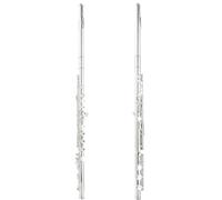 Beginner C Flute Flute Instrument Beginner Professional Playing 16/17 Hole Silver Plated Open And Closed Dual-Purpose Flute Instrument(B)
