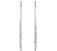 Beginner C Flute Flute Instrument Beginner Professional Playing 16/17 Hole Silver Plated Open And Closed Dual-Purpose Flute Instrument(A)