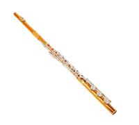 Beginner C Flute Flute Phosphor Copper 17 Keys C Tone Flute Open Hole Flute Musical Instrument Woodwind Instrument(Rose gold)