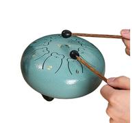 Beginner Chakra Drum Easy to Carry and Long Service Life Rain Drum Thickened Drum Body, Stable Sound Quality Steel Tongue Drum(8 tone,Blue)