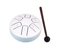 Beginner Chakra Drum Small Size, Suitable for Travel and Camping Rain Drum Rubber Bottom is Not Easy to Slide Steel Tongue Drum(White)